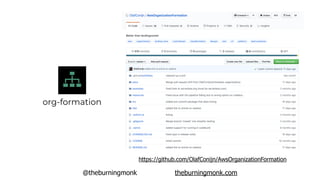 @theburningmonk theburningmonk.com
org-formation
https://github.com/OlafConijn/AwsOrganizationFormation
 