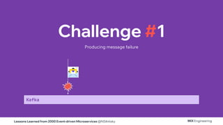 Lessons Learned from 2000 Event-driven Microservices @NSilnitsky
Challenge #1
Producing message failure
Kafka
 