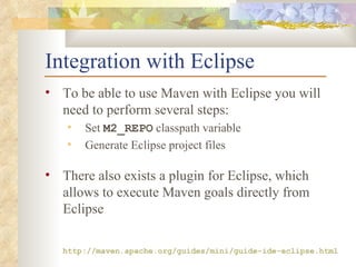 Maven 2.0 - Project management and comprehension tool | PPT