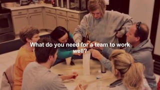 What do you need for a team to work
well?
 