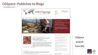 Making ILRI research accessible and open through CGSpace