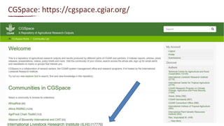 Making ILRI research accessible and open through CGSpace