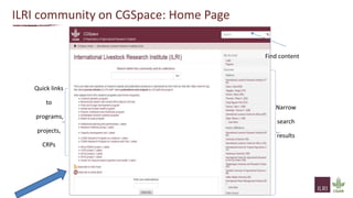 Making ILRI research accessible and open through CGSpace