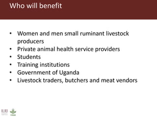 Boosting Uganda’s Investments in Livestock Development (2019-2023): Introducing the Peste des Petits Ruminants (PPR) component 
