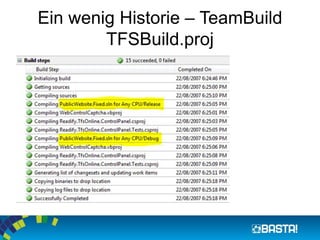 Ein wenig Historie – TeamBuild
TFSBuild.proj
 