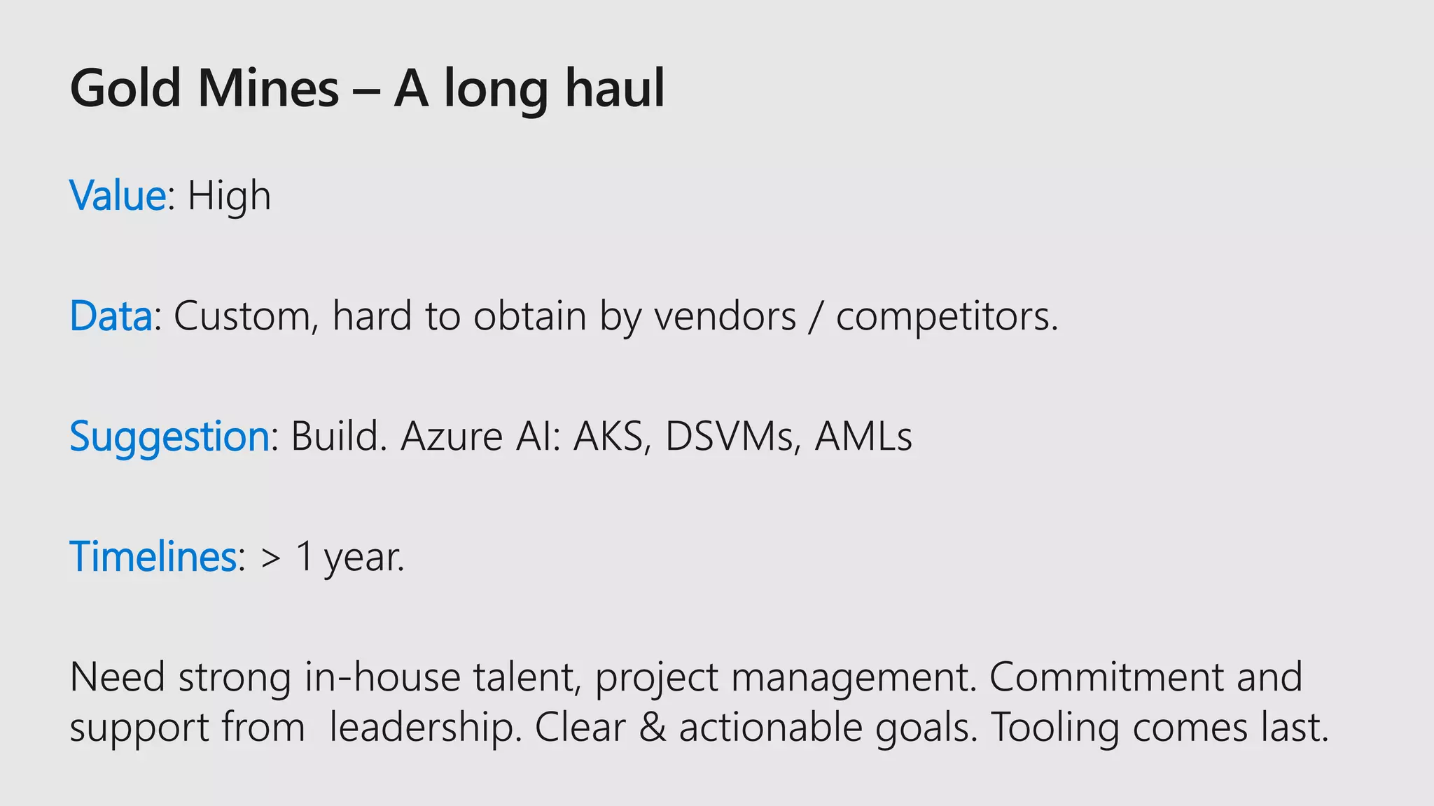 Value
Data
Suggestion
Timelines
 