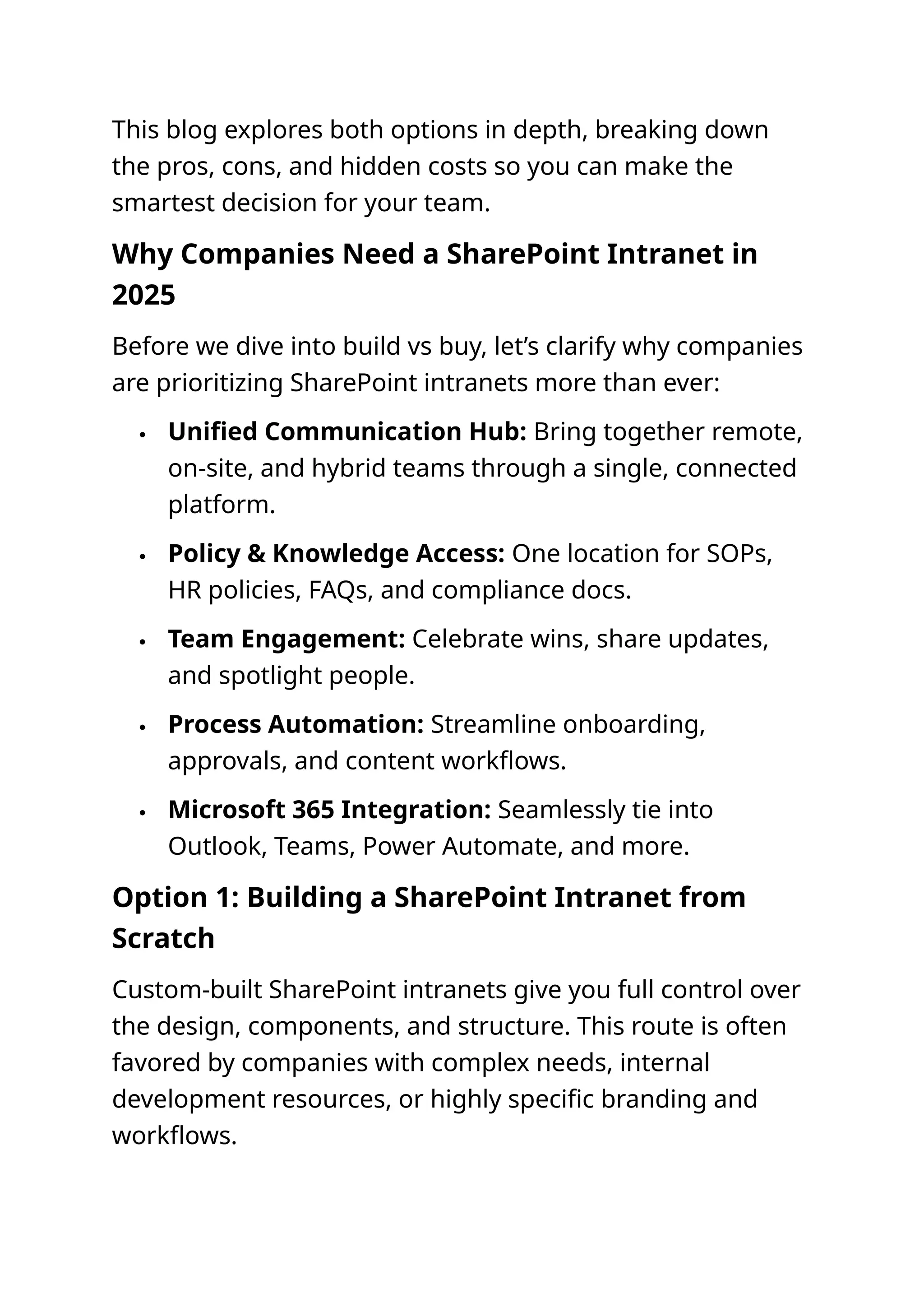 Build vs Buy What’s the Smartest Way to Launch a SharePoint