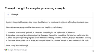 18
Chain of thought for complex processing example
 