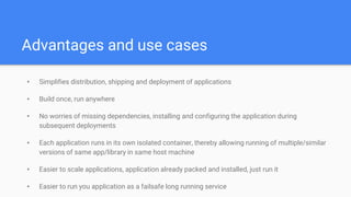 Virtualization, Containers, Docker and scalable container management services