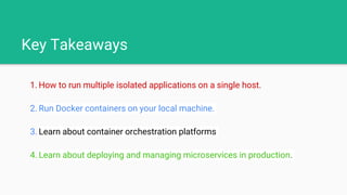 Virtualization, Containers, Docker and scalable container management services