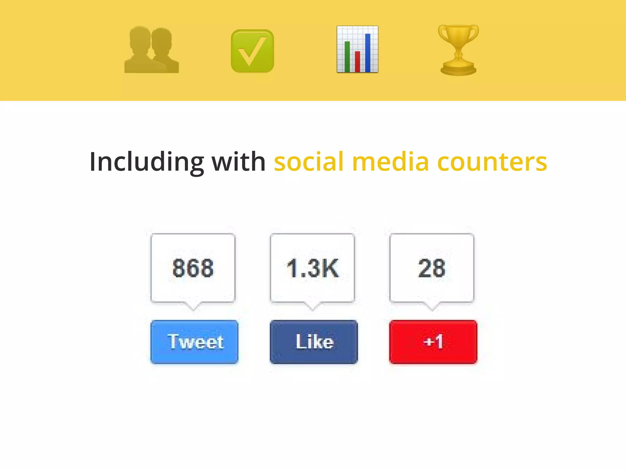 Including with social media counters
 