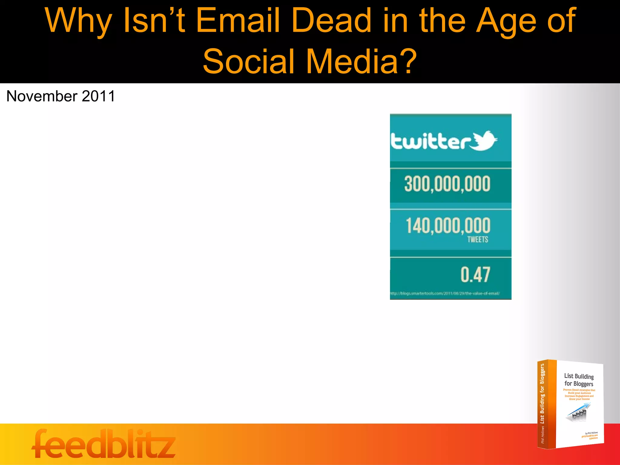 Why Isn’t Email Dead in the Age of
              Social Media?
November 2011
 