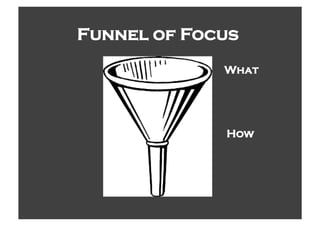 Funnel of Focus
             What




             How
 