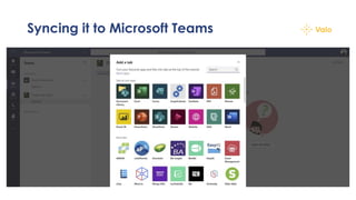 Syncing it to Microsoft Teams
 