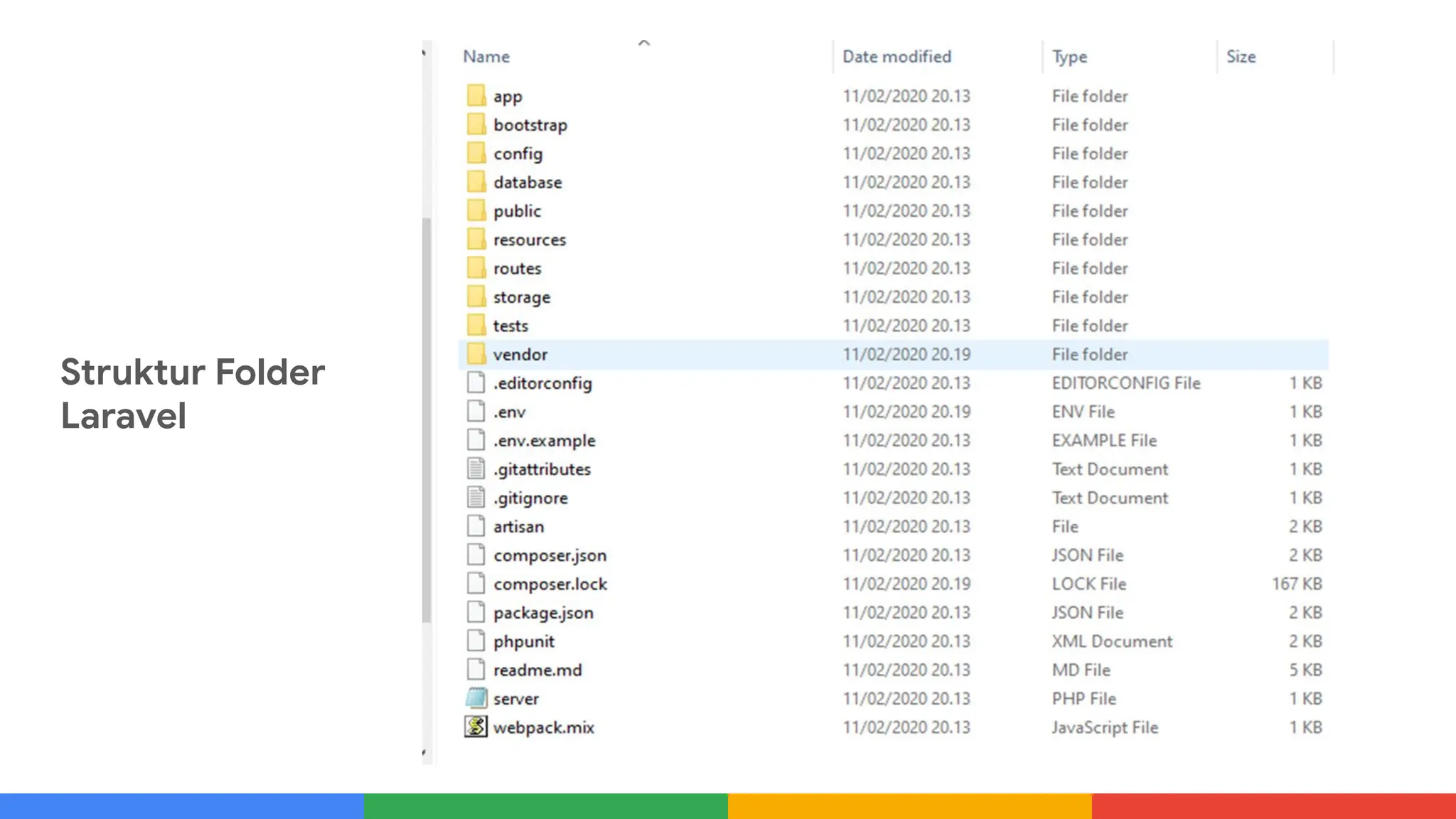 Struktur Folder
Laravel
 