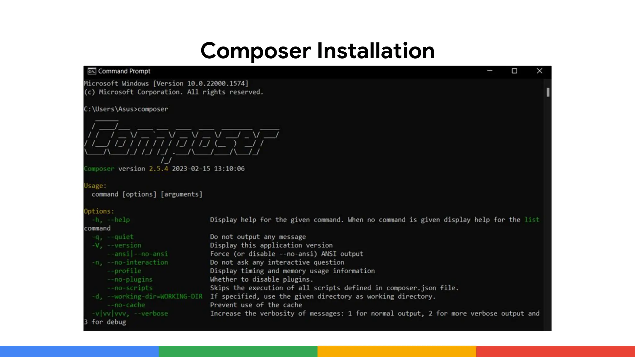 Composer Installation
 