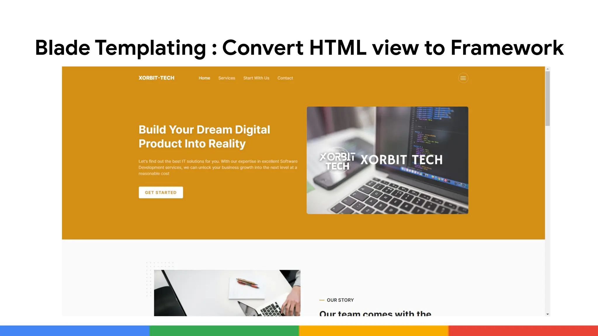 Blade Templating : Convert HTML view to Framework
 