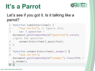 It’s a Parrot 
Let’s see if you got it. Is it talking like a 
parrot? 
ANAK I.T BRUNEI DARUSSALAM | WWW.ANAK.IT 
 