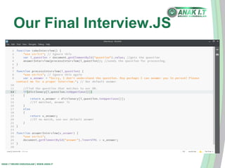 Our Final Interview.JS 
ANAK I.T BRUNEI DARUSSALAM | WWW.ANAK.IT 
 