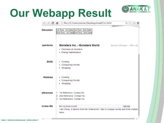 Our Webapp Result 
ANAK I.T BRUNEI DARUSSALAM | WWW.ANAK.IT 
 