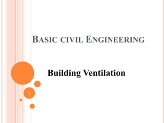 BASIC CIVIL ENGINEERING
Building Ventilation
1
 