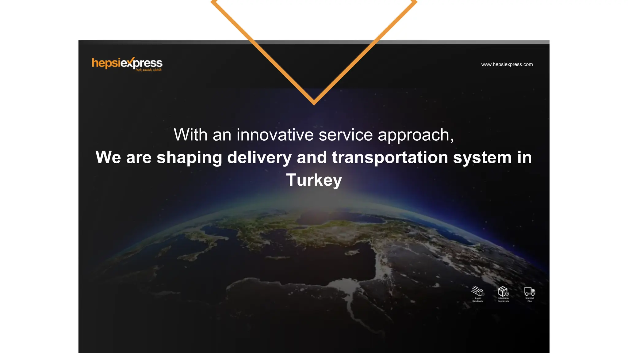With an innovative service approach,
We are shaping delivery and transportation system in
Turkey
www.hepsiexpress.com
 