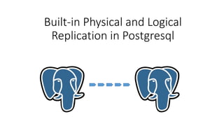 Built-in Physical and Logical
Replication in Postgresql
 