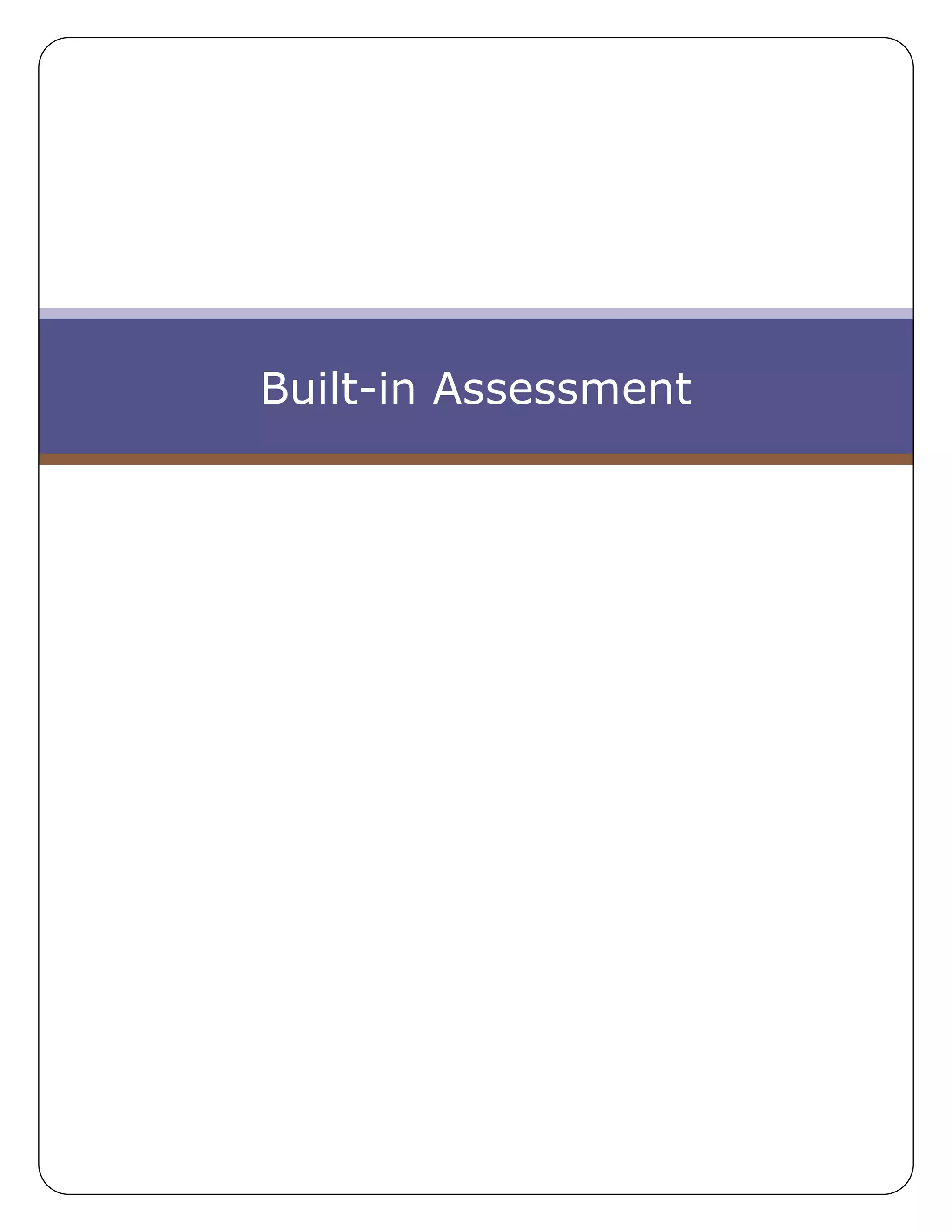 Built In Assessment | DOCX