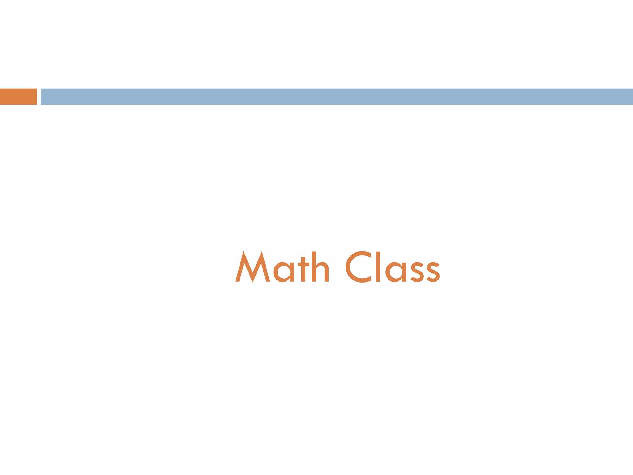 Math Class 
