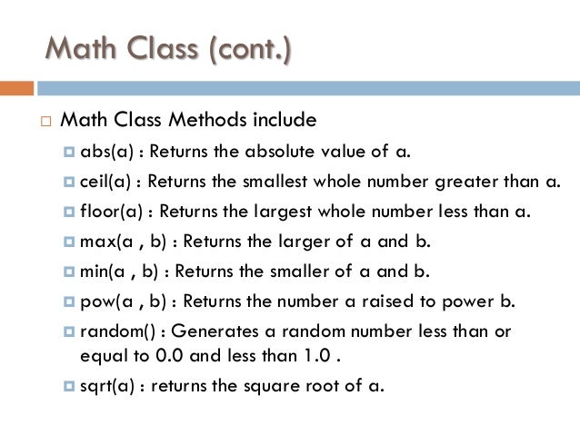 Java Math Class