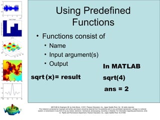 Built-in Functions presentation in MATLAB .ppt