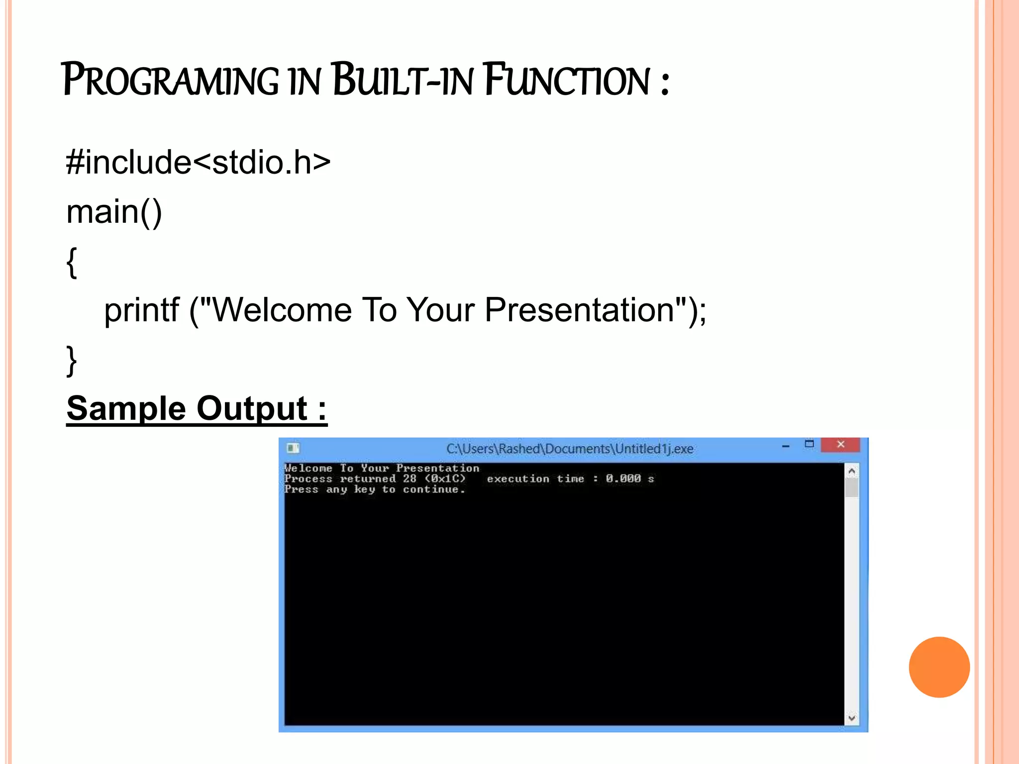 Built In Function PPT built-in-function-ppt