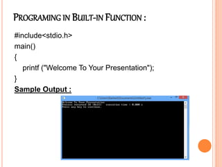 Built in function | PPT