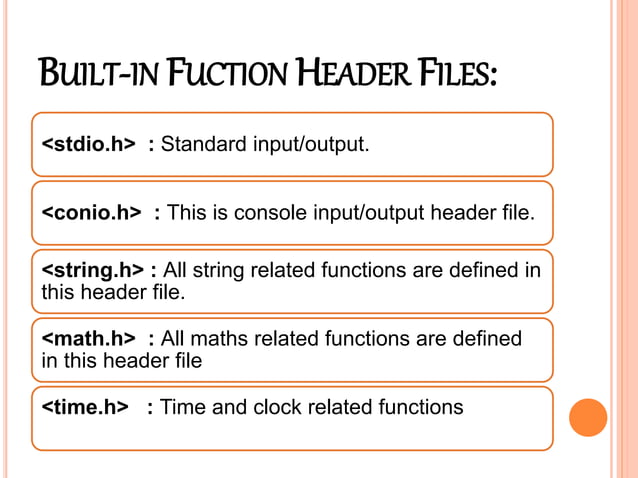 Built in function | PPTX | Programming Languages | Computing
