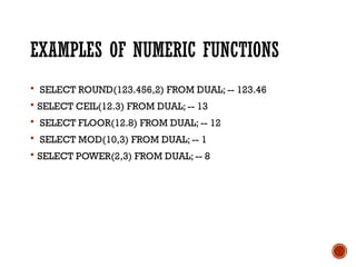 SQL numeric data types example, syntax and examples | PPTX
