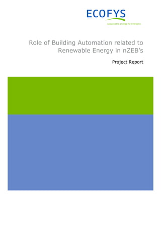 Role of Building Automation related to Renewable Energy in nZEB’s 
Project Report 
 