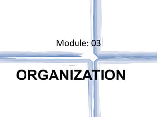 Module: 03 ORGANIZATION 