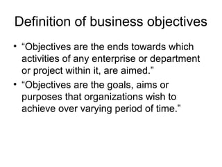 Buisness objectives | PPT