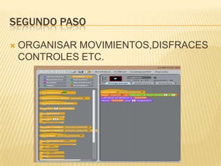 SEGUNDO PASO
 ORGANISAR MOVIMIENTOS,DISFRACES
CONTROLES ETC.
 
