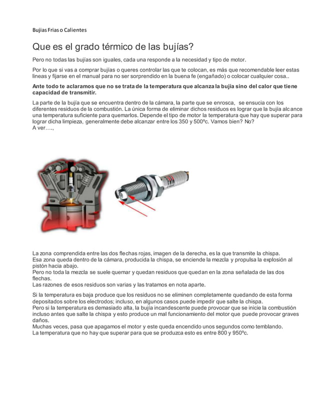 Bujias o calientes