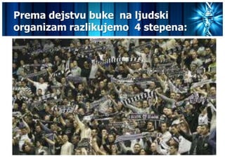 Prema dejstvu buke na ljudski
organizam razlikujemo 4 stepena:
 