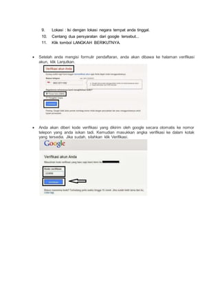 Tombol Next setelah mengisi data dasar akun Gmail