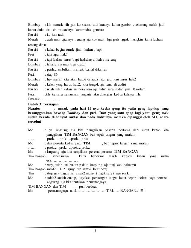 Naskah Drama Bukan Bawang Biasa Bbb