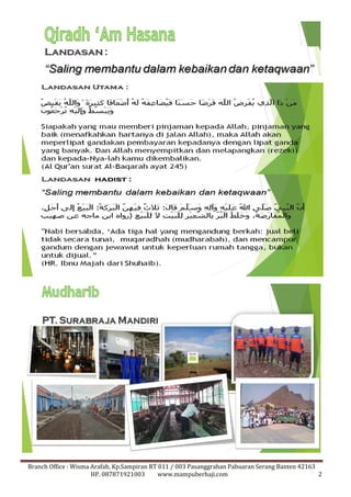 Branch Office : Wisma Arafah, Kp.Sampiran RT 011 / 003 Pasanggrahan Pabuaran Serang Banten 42163 
HP. 087871921003 www.mampuberhaji.com 2 
 