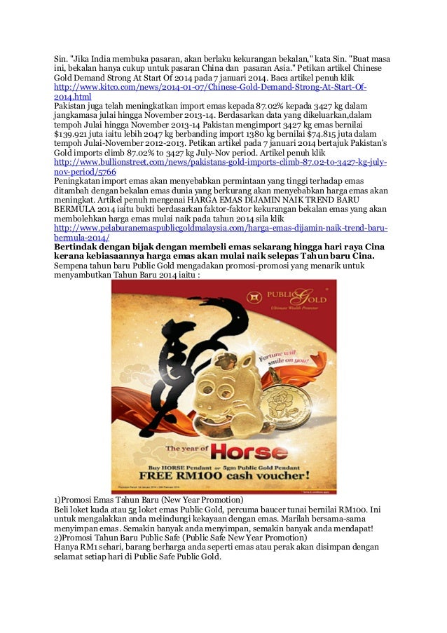 Bukti kukuh harga emas naik tahun 2014
