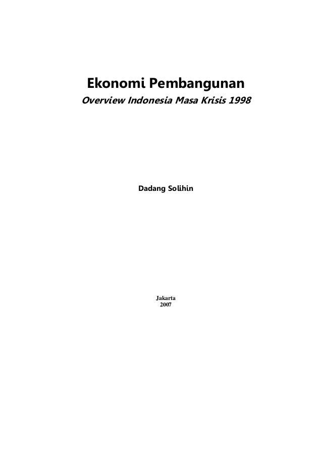 Ekonomi Pembangunan Dan Perekonomian Indonesia