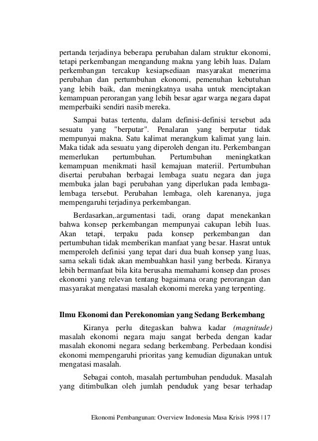 Ekonomi Pembangunan dan Perekonomian Indonesia 