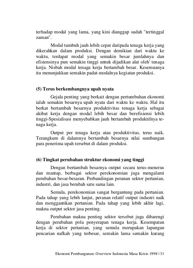 Ekonomi Pembangunan dan Perekonomian Indonesia 