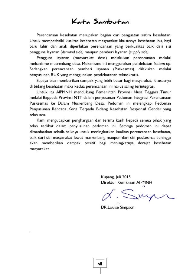 Contoh Kata Sambutan Kepala Desa Dalam Acara Musrenbangdes Tukaffe Com