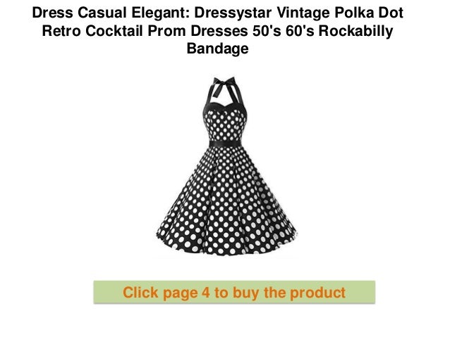 Dress Casual Elegant Dressystar Vintage Polka Dot Retro Cocktail Pr